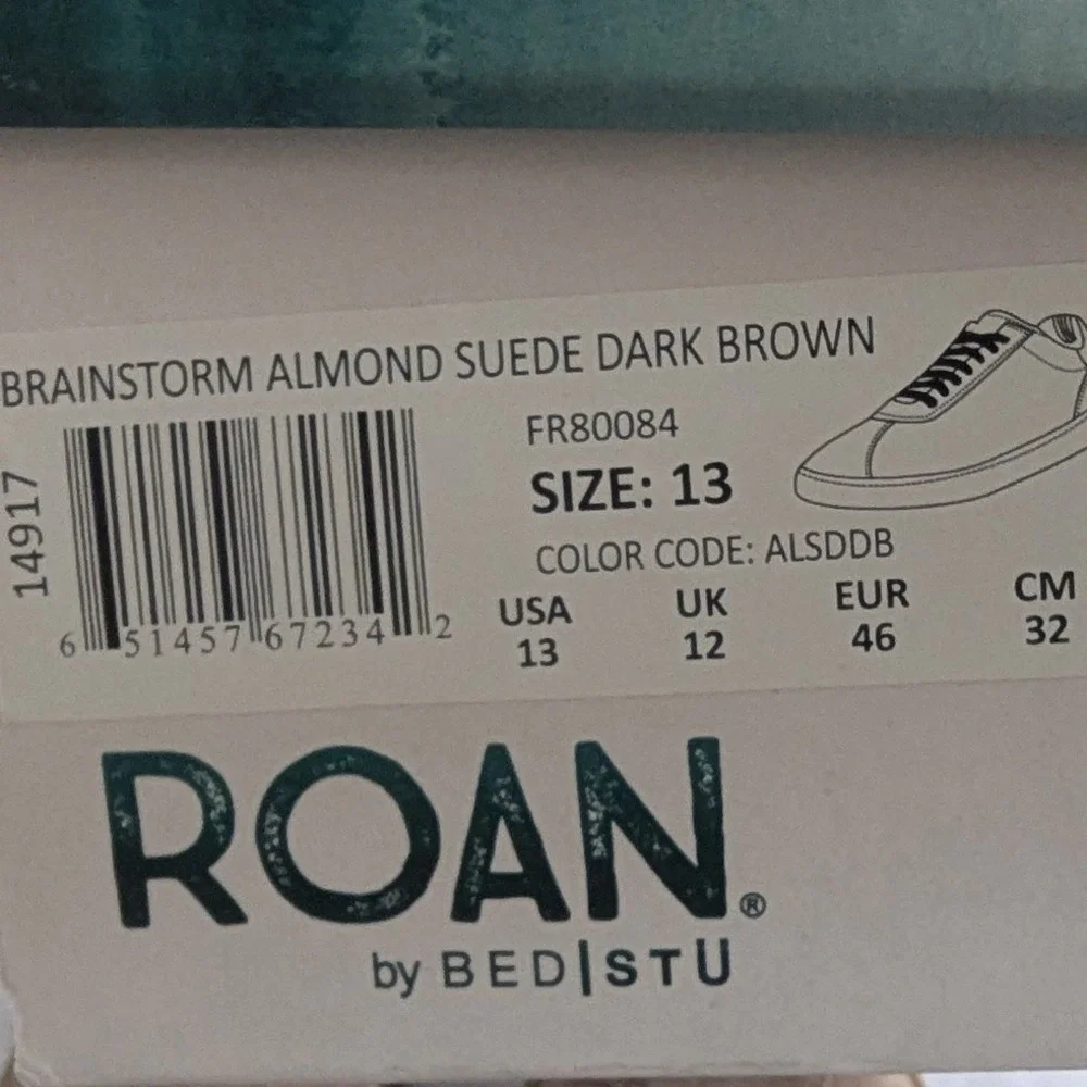 ROAN BED STU‎ Brainstorm Almond Suede Leather Shoes Sneaker Men's Sz 13 Casual